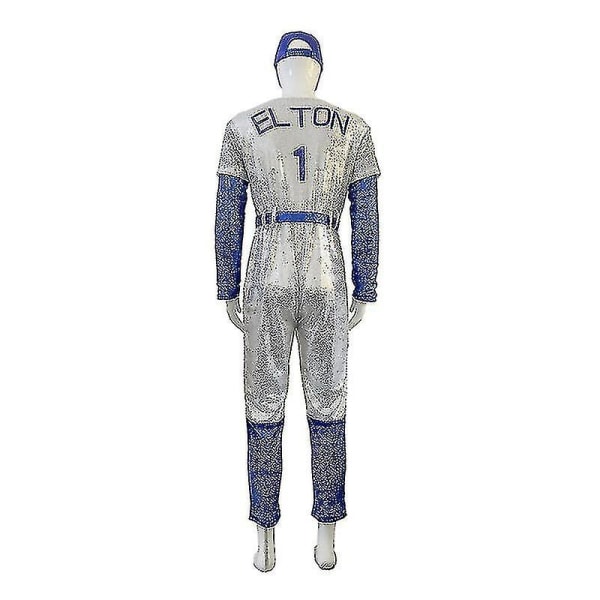 Vuxna Cosplay Bodysuit Rocketman Elton John Costume Baseball Un XXL