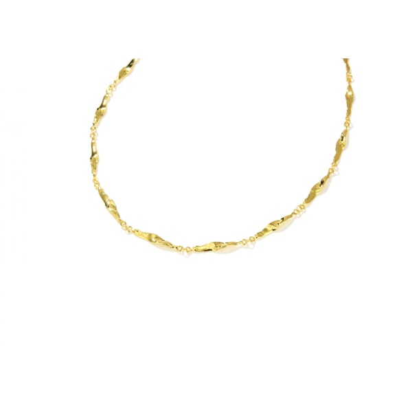 Retro Metal Stripe Chain Splicing Chain Halsband för kvinnor, Inklusive Låda Guld