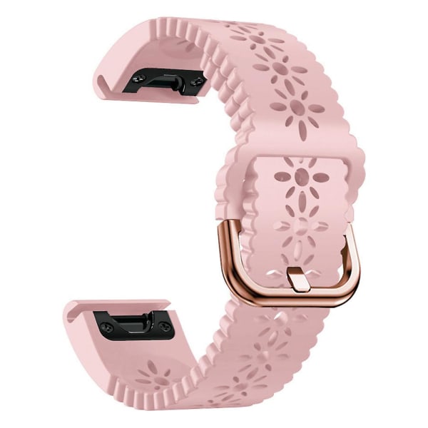 För Garmin Fenix ​​7s/6s Pro/5s Plus/instinct 2s Hollow-out Flower Patte Pink