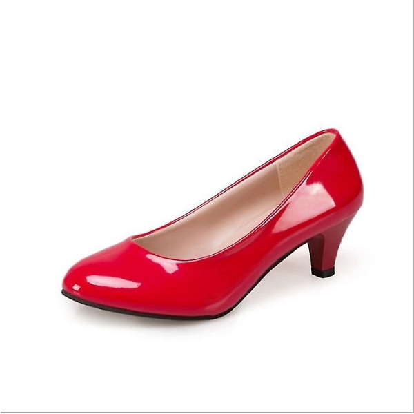 Dam Plus Size Lätt högklackat skor Red 34