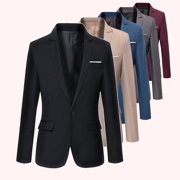 Casual Kostymjacka för män Slim Fit Business Casual Blazer#nyfs003 Black XL