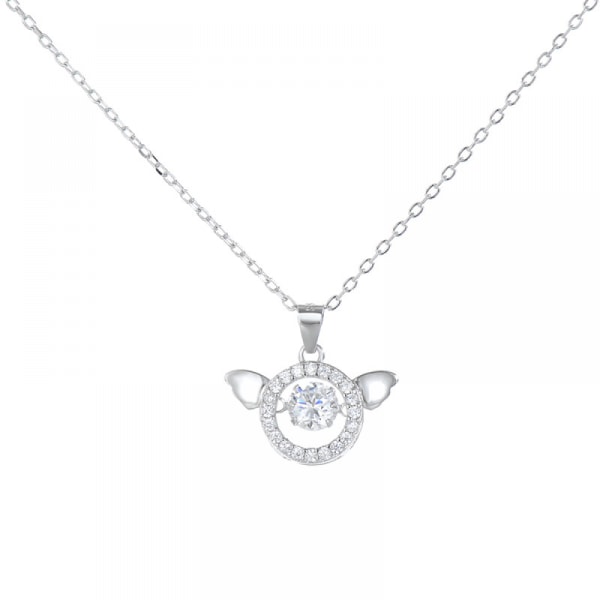 Eternal angel heart 925 silver diamant halsband, inkl. Presentlåda, Inklusive Låda silver