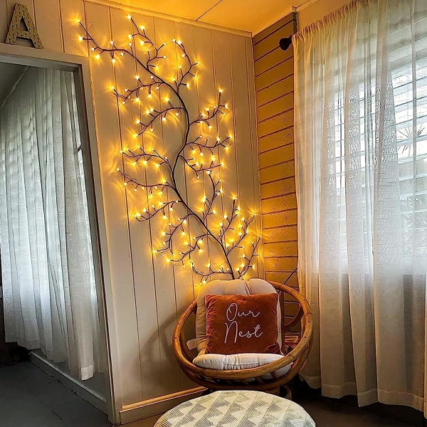 Enchanted LED Willow Vine ljusträd, inomhus väggdekoration, Vine Lig Warm White Eu