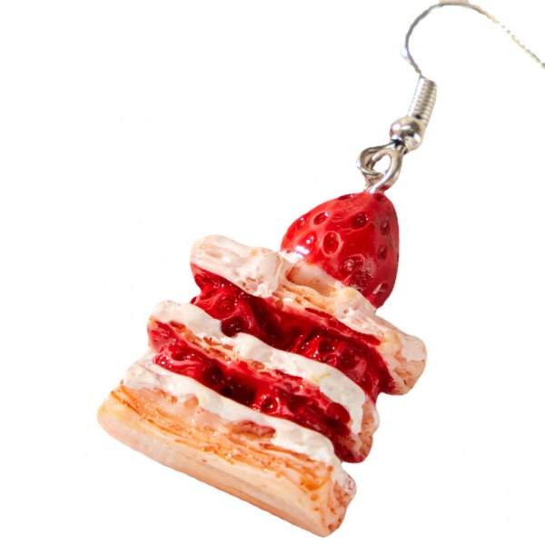 Röda söta strawberry shortcake örhängen, jul tecknade örhängen, Inklusive Låda Röd