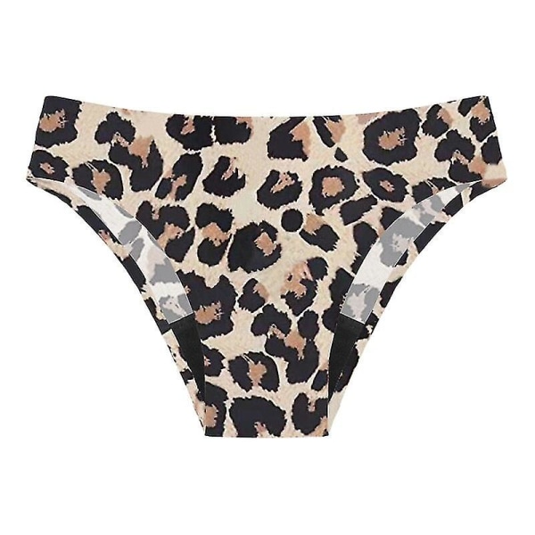Sömlösa badkläder för tjejer Menstruationstrosor 4-lagers Läcksäker Sexig Leopa classic leopard S