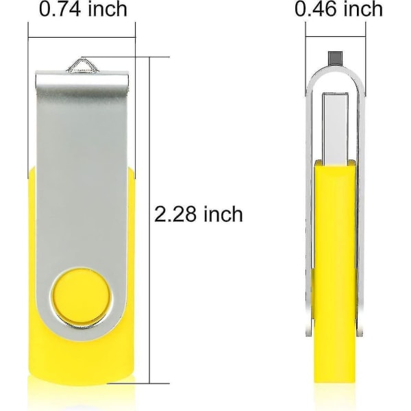 10-pack USB minnen USB 2.0 tumenhet Bulk-pack vridbart minne S 10 Pack Yellow 8GB