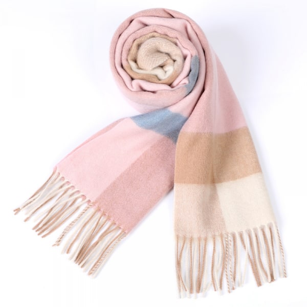 Moderiktig söt halsduk för kvinnor, varm halsduk gjord av 100% ren ull, Inklusive Låda Rosa