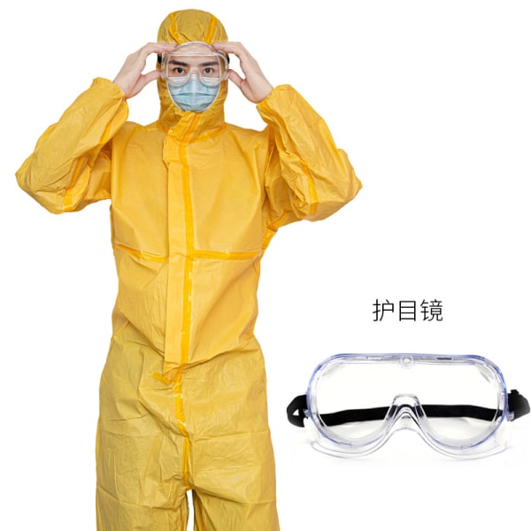 Industrial Safety Workwear Svavelsyrasprayfärg , förbättrad kemikaliedräkt + skyddsglasögon XXL