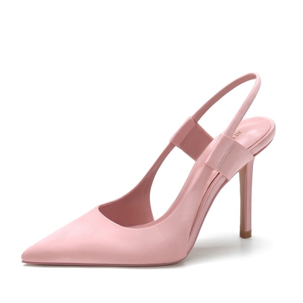 Franska designer kvinnors rosa höga klackar, tunna höga klackar Mules Slim He Pink 37
