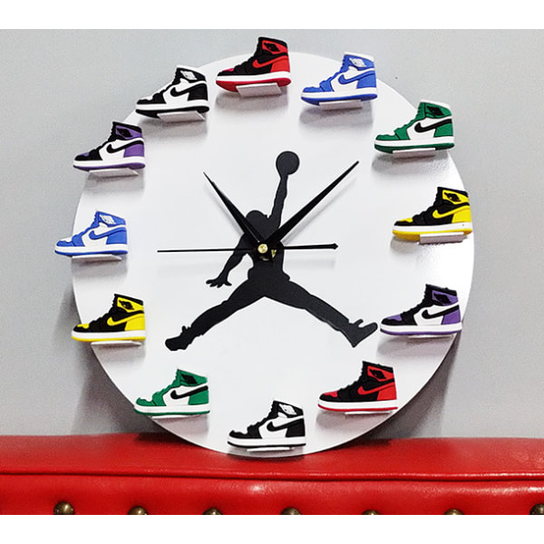Aj Clock Basketball Supplies 3d Tredimensionell form Aj1-12 Generation Wall Clock Small Aviator Shoes Jordan Clock