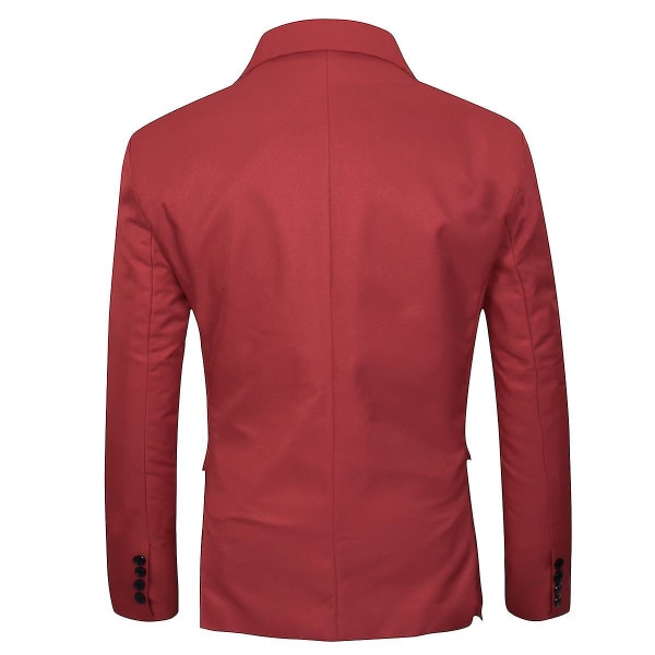 Allthemen Kostymjacka för män Slim Fit Business Casual Blazer Red L