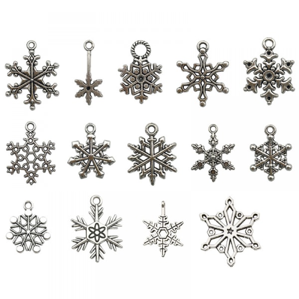 Snowflake DIY hänge smycken ihåligt snöflinga hänge, Inklusive Låda 14 St. ück