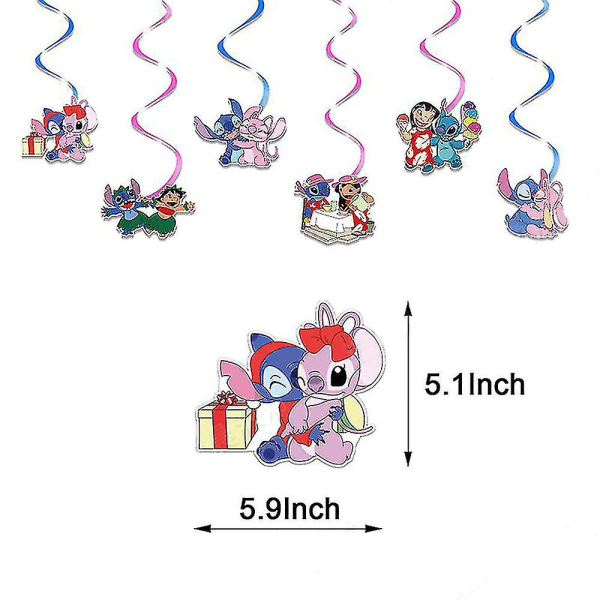 Lilo & Stitch-tema tecknade latexballonger, grattis på födelsedagen