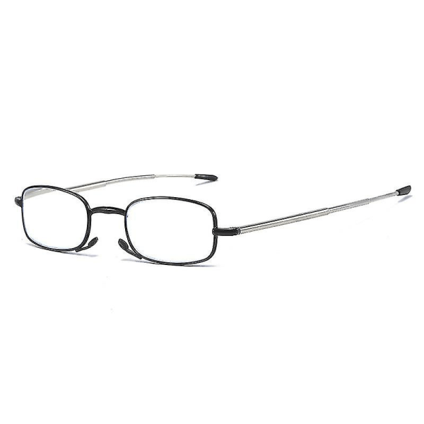 Unisex hopfällbara anti-blå läsglasögon Teleskopfällbara Gla Black 250 Degree