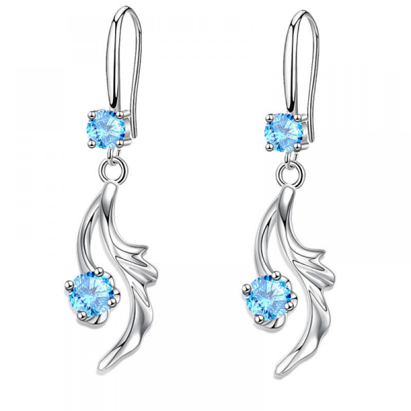 Örhängen för kvinnor presentatör kvinnor smycken, Inklusive Låda Blå diamant