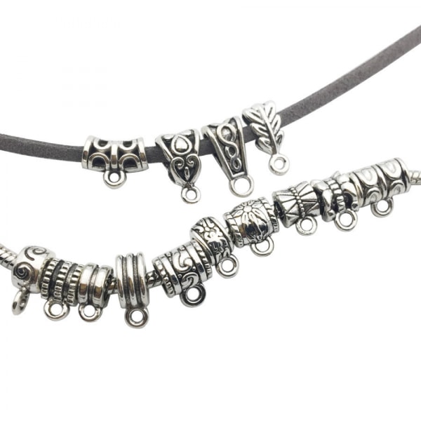 DIY legeringsmycken silver grimma halsband, Inklusive Låda Silver