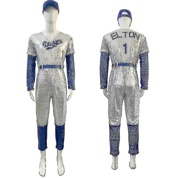 Vuxna Cosplay Bodysuit Rocketman Elton John Costume Baseball Un M