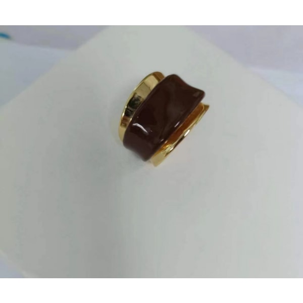 Mode dubbel lager choklad ring, personlig ring, Inklusive Låda Guld