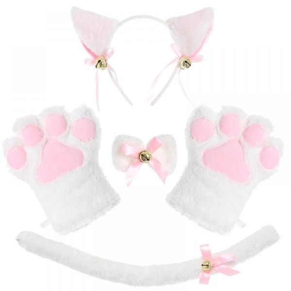 Cat Cosplay rekvisita Katthandskar Cat Tail Accessories Set, Inklusive Låda Wei ß