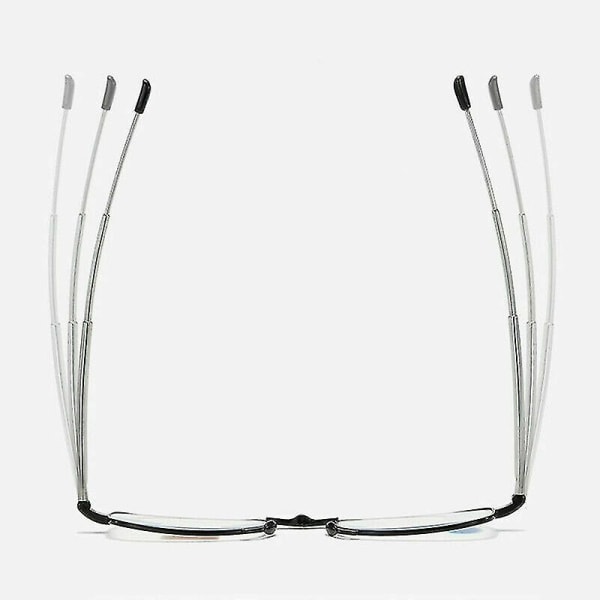 Unisex hopfällbara anti-blå läsglasögon Teleskopfällbara Gla Black 250 Degree