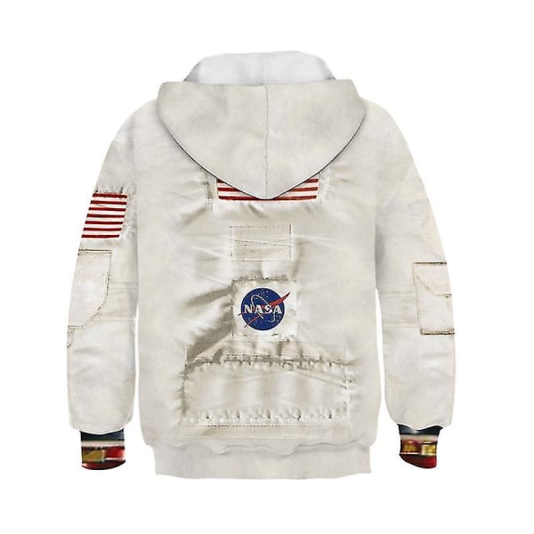 Barn Astronaut 3d Digital Print Hoodie Lös Casual Pullover White 13-14 Years