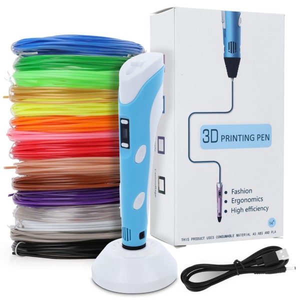 3D -tryckpennor pennor med LCD +45M filament PLA penna