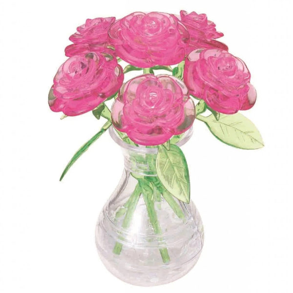 Robetoy Crystal Kristall Puzzle Pussel 3D Sex ROSA rosor roses 4