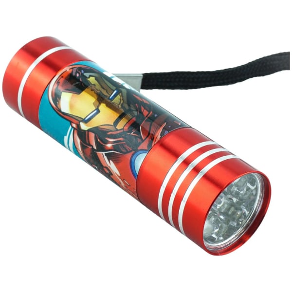 ZTR Marvel Avengers Alu Ficklampa Flashlight LED 9cm Iron Man Rö