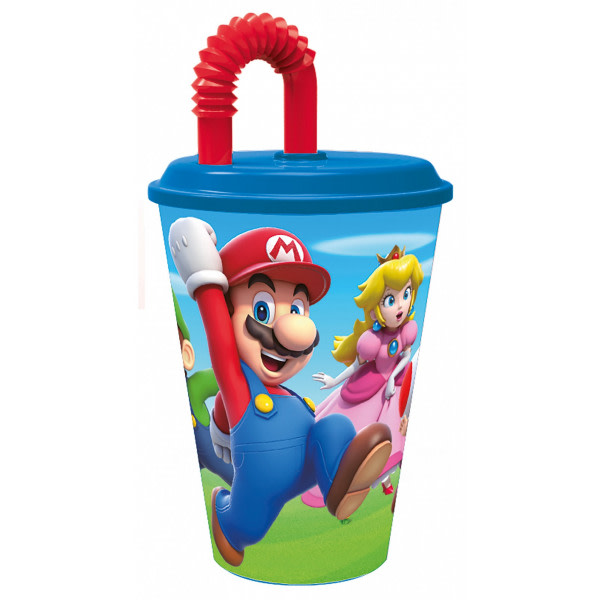Leksaker Super Mario 21430 Mugg med sugrör 430ml Blå