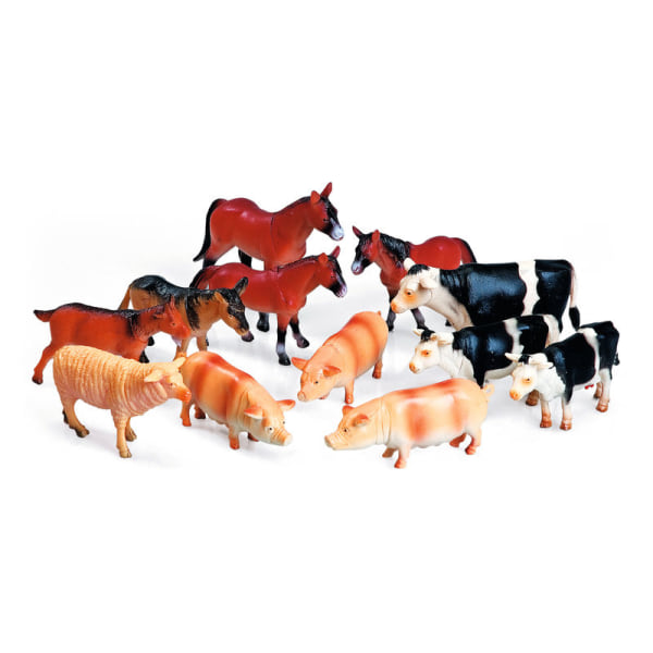 Vn Lek Wild Animals 12-Pack Farm Djur Häst Kor mm Set 63680