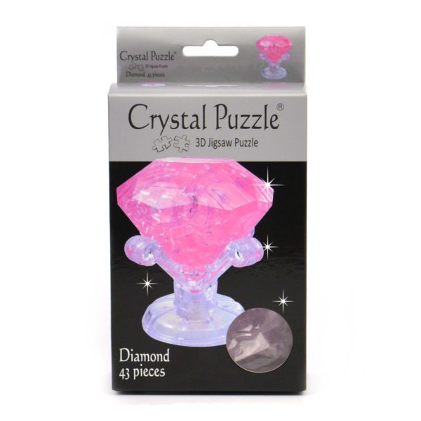 Crystal Puzzle Pussel 3D Rosa Diamant Pink Diamond 43st bitar