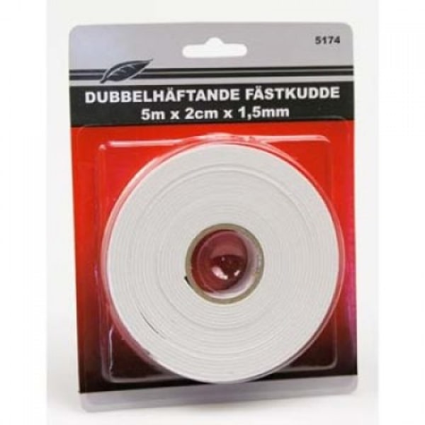 HTM Hemmet Dubbelhäftande Fästkuddar 5m. 2cmx1,5mm