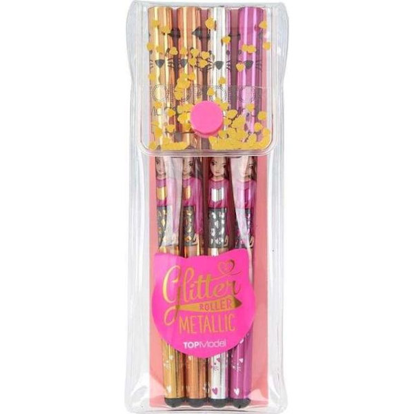 TOP Model TopModel Färgpennor 4st Glitter Roller Pennor METALLIC