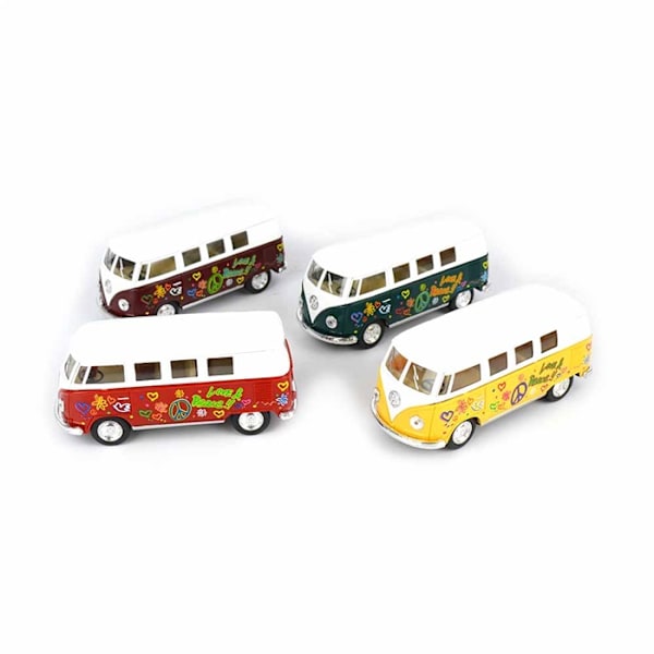 Robetoy Bilar Cars 13cm 61177 VW Buss Love Peace 1:32 Välj Färg Röd