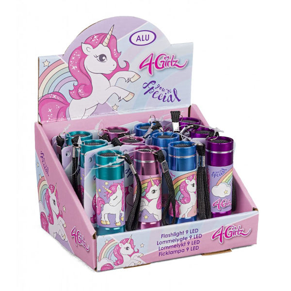 VN 4Girls UNICORN Alu Ficklampa Flashlight LED 9cm 2.Mörkblå