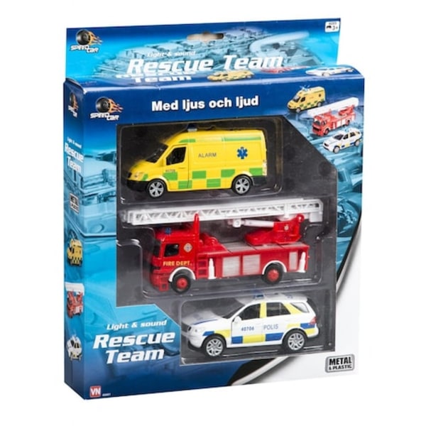 VN 3-Pack bilar - Polis Brandbil Ambulans Ljus & Ljud 40691 620d | Fyndiq