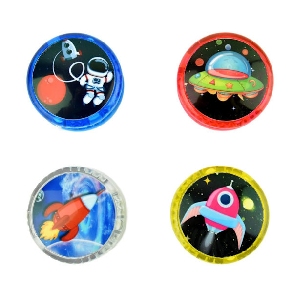Leksaker Yoyo yo-yo Jo-Jo Jojo Space Rymden Lyser 6cm Välj Färg 2.Röd