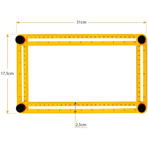 Benson Tumstock Måttstock Vinklar Multi Vinkel tumstock Gul