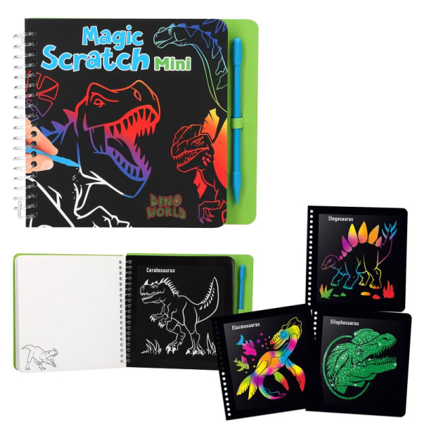 Top Model Pysselbok Magic Scratch Dinosaurier skrapa Mini Dino W