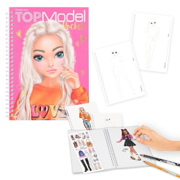 Top Model TopModel Pysselbok Fick POCKET med stickers CANDY Love