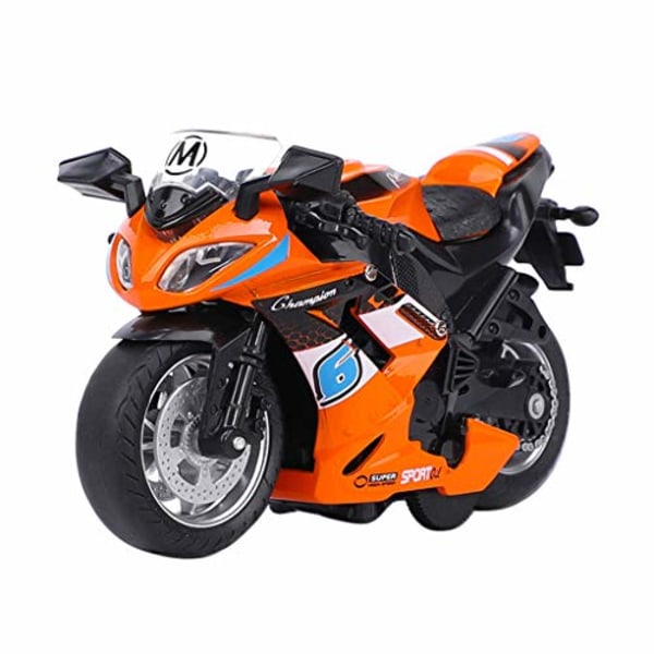 Leksaker Alrico 4046 Racing Motorcykel MC Metall Pullback 11cm Orange