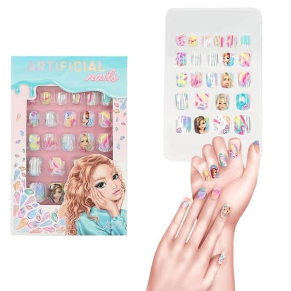 TOP Model Barn lösnaglar Fake nails naglar 24st LIZZY Ljusblå RE