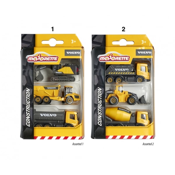 Simba Leksaker Majorette Cars Bilar VOLVO Construction 3-Pack re 2.3-Pack Blandare