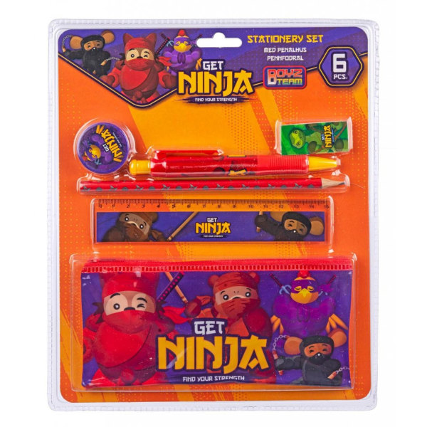 VN 33354 Get Ninja Pyssel Skrivset 6 delars Linjal sudd mm