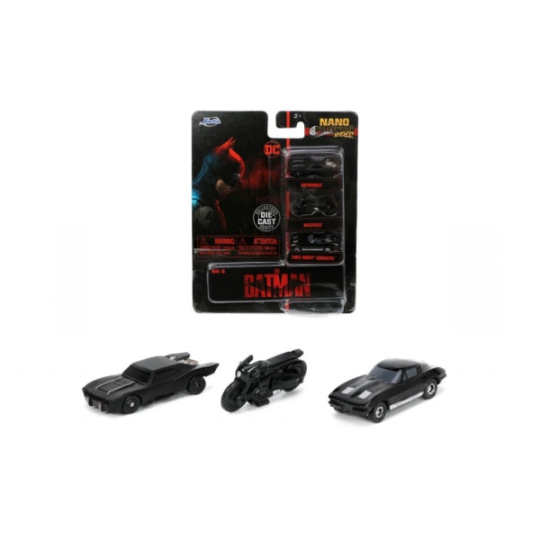 Leksaker Jada Batman Nano Cars minibilar 3-Pack metall 3cm rest