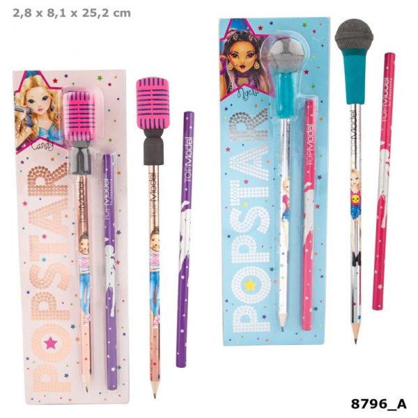 Top Model Pyssel Penna pennor med Mikrofonsuddgummi Välj 1. Rosa Mic