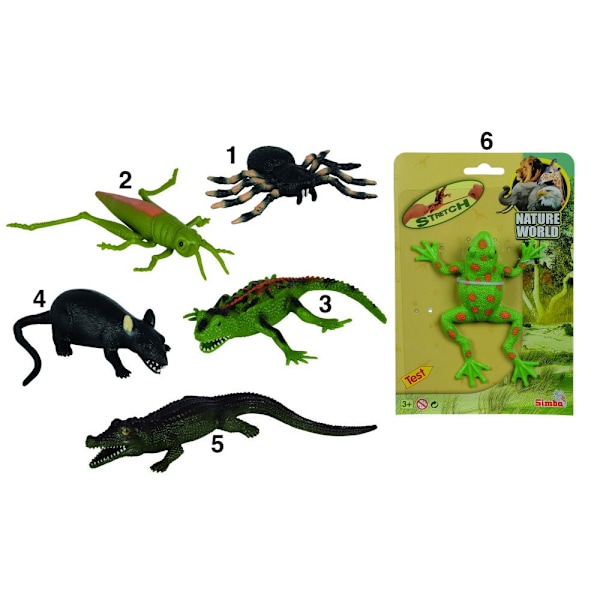 Simba Nature World Animals Djur Mjuk & Stretchig Ödla Råtta mm 2.Gräshoppa