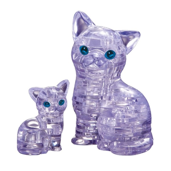 Robetoy Crystal Puzzle Pussel 3D Cat Katt Lila/ Trans 49st bitar