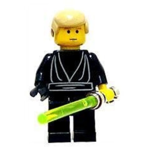 Lego Figurer Star Wars Luke Jedi svart klassisk Gult Laservärd L