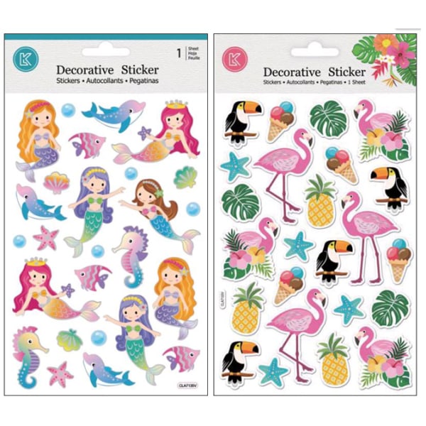 Suntoy Pyssel Leksaker Stickers 2351 Sjöljungfru/Fåglar flamingo